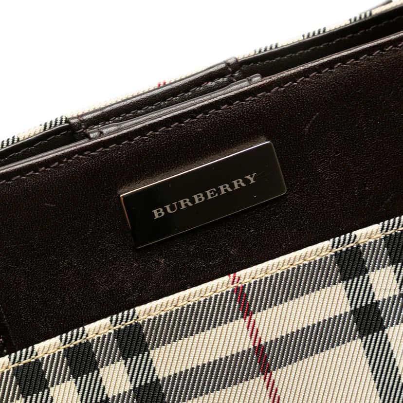 Burberry House Check Canvas Handbag Brown Canvas Good condition - Box View