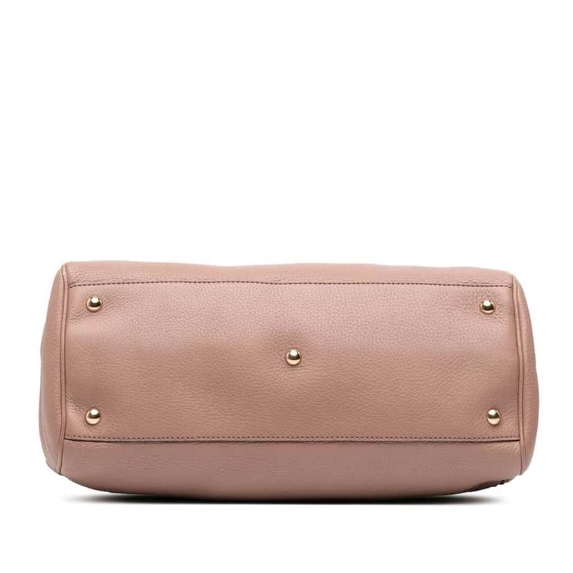 Gucci Medium Calfskin Bamboo Shopper Satchel Pink Leather Good condition - Inside View
