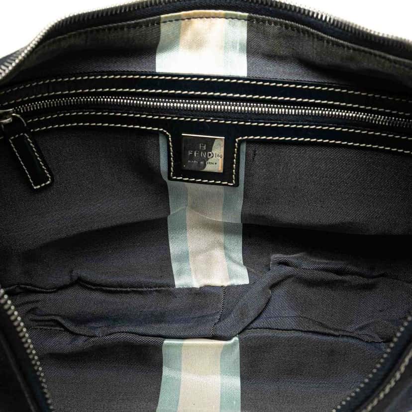 Fendi Canvas Croissant Shoulder Bag Blue Canvas Good condition - Box View