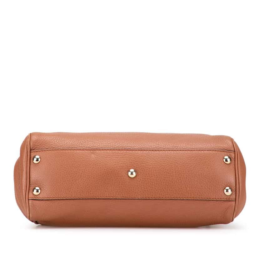 Gucci Small Calfskin Bamboo Shopper Satchel Brown Leather Very good condition - Inside View