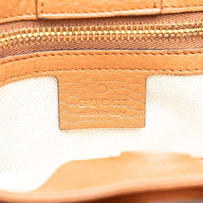 Gucci Small Calfskin Bamboo Shopper Satchel Brown Leather Very good condition - Box View