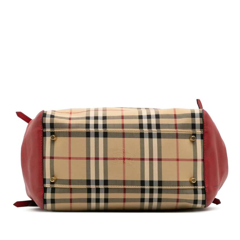 Burberry Small Haymarket Check Canvas and Leather Canterbury Tote Brown Canvas Good condition - Inside View