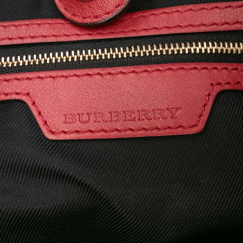 Burberry Small Haymarket Check Canvas and Leather Canterbury Tote Brown Canvas Good condition - Box View