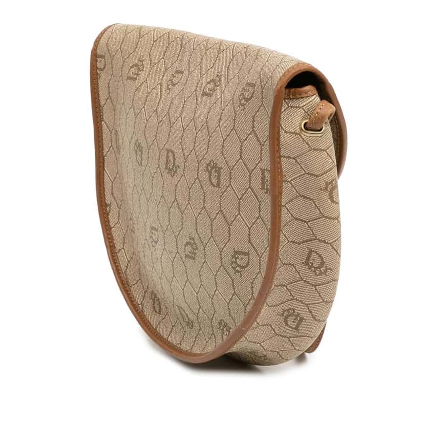 Dior Honeycomb Coated Canvas Crossbody Brown Canvas Good condition - Back View