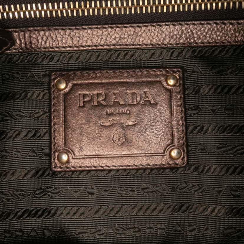 Prada Glace Mordore Hobo Brown Leather Good condition - Box View