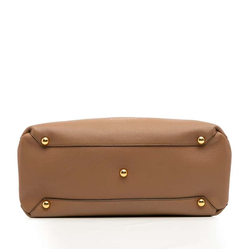 Burberry Medium Leather and House Check Banner Satchel Brown Leather Good condition - Inside View