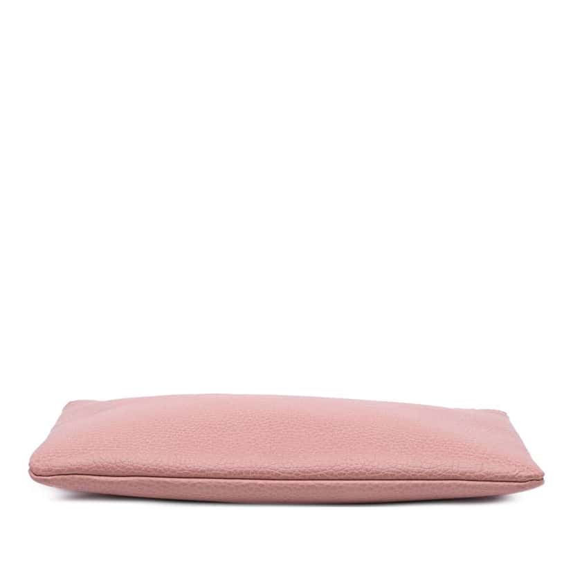 Gucci Calfskin Bamboo Clutch Pink Leather Good condition - Inside View