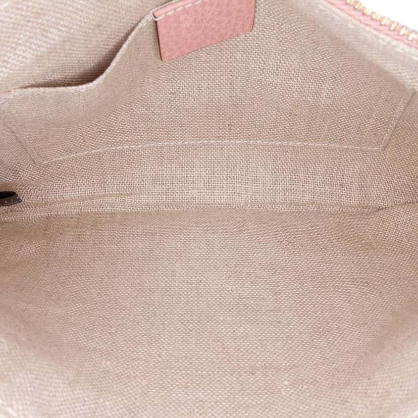 Gucci Calfskin Bamboo Clutch Pink Leather Good condition - Model View