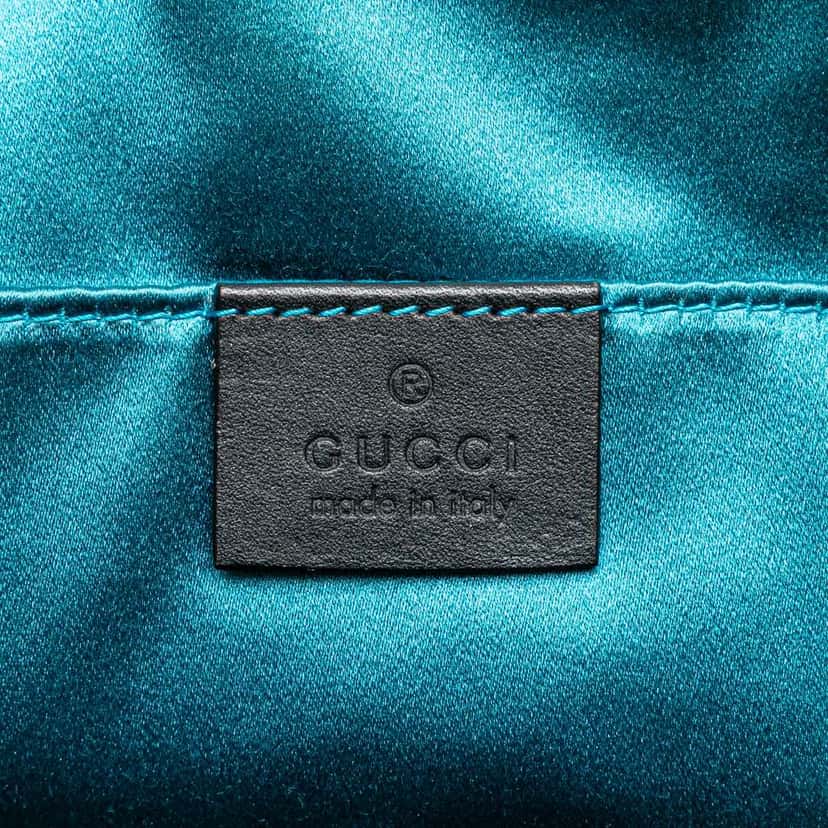 Gucci Small Ophidia Suede Dome Crossbody Blue Leather Good condition - Box View