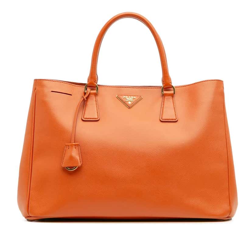 Prada Large Saffiano Lux Galleria Tote Orange Leather Good condition - Front View