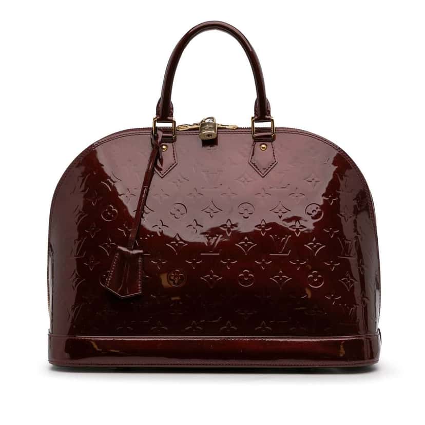 Louis Vuitton Monogram Vernis Alma GM Red Leather Good condition - Front View