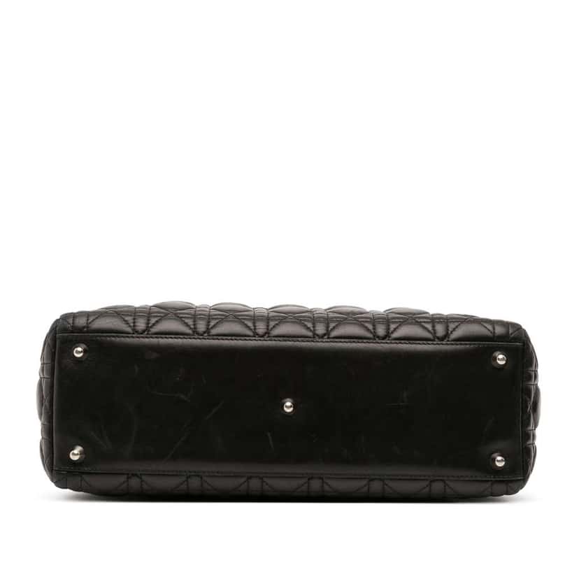 Dior Large Lambskin Cannage Lady Dior Black Leather Good condition - Inside View