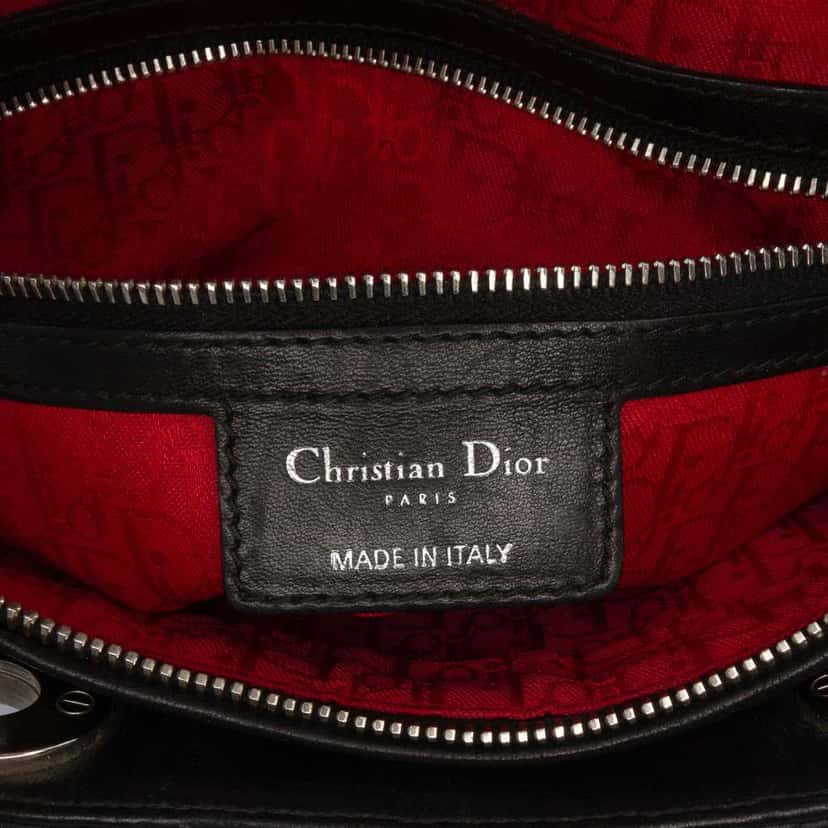 Dior Large Lambskin Cannage Lady Dior Black Leather Good condition - Box View