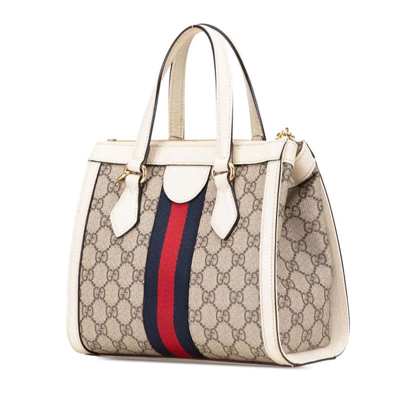 Gucci Small GG Supreme Ophidia Satchel Brown Canvas Good condition - Back View