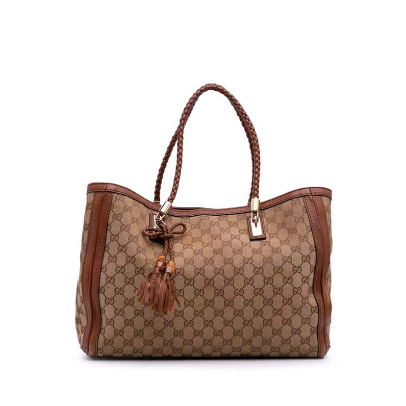 Gucci Medium GG Canvas Bella Tote Brown Canvas Good condition - Front View