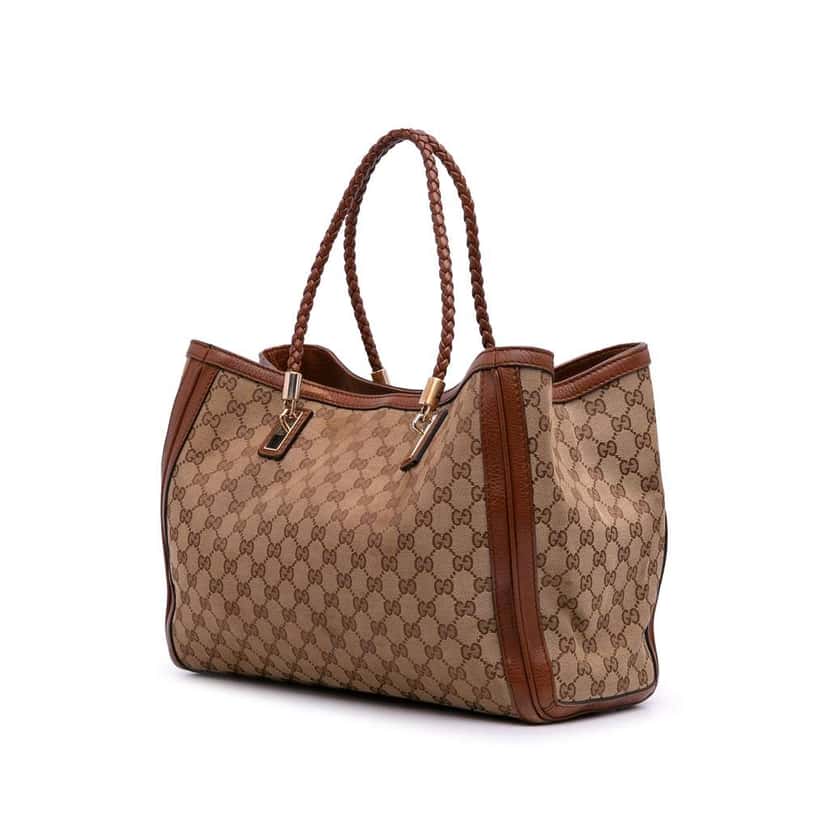 Gucci Medium GG Canvas Bella Tote Brown Canvas Good condition - Back View