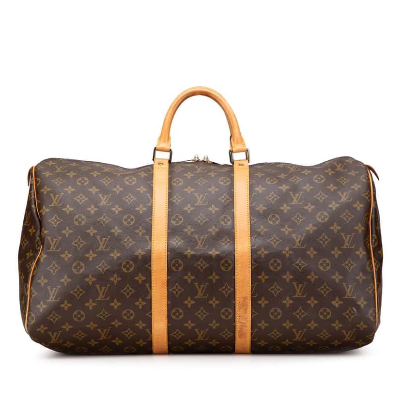 Louis Vuitton Monogram Keepall 55 Brown Canvas Good condition - Front View