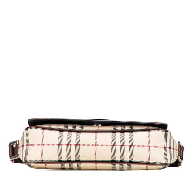 Burberry House Check Canvas Flap Crossbody Brown Canvas Good condition - Inside View