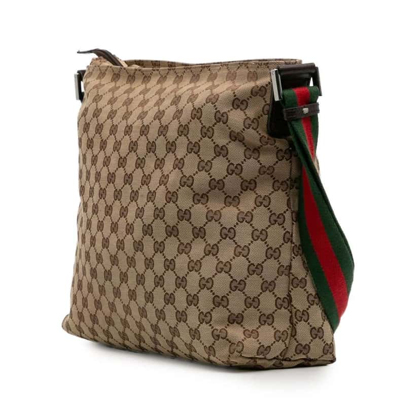 Gucci GG Canvas Web Crossbody Brown Canvas Good condition - Back View
