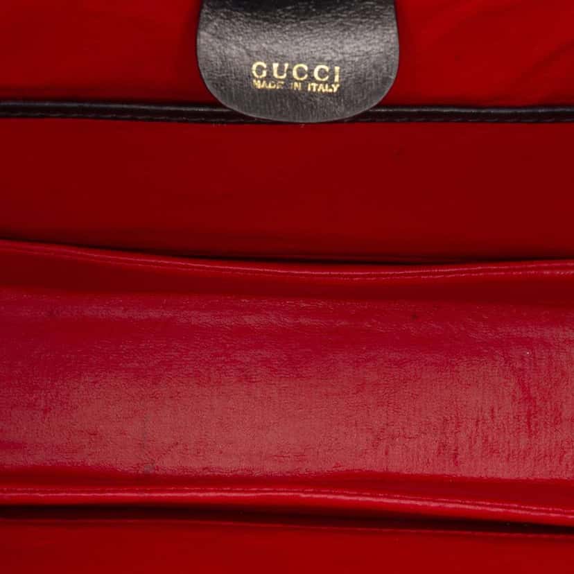 Gucci Calfskin Bamboo Night Black Leather Good condition - Model View