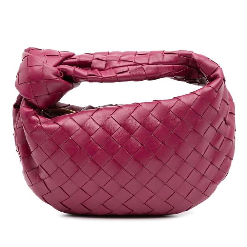 Bottega Veneta Mini Nappa Intrecciato Jodie Pink Leather Good condition - Front View