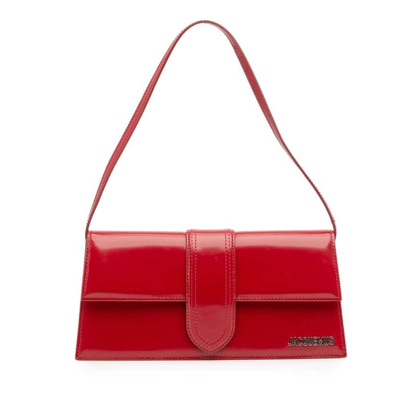 Jacquemus Patent Le Bambino Long Red Leather Good condition - Front View