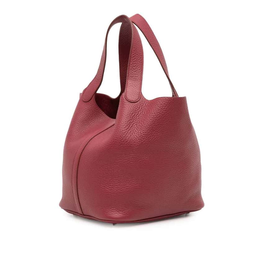 Hermès Clemence Picotin Lock 22 Red Leather Good condition - Back View