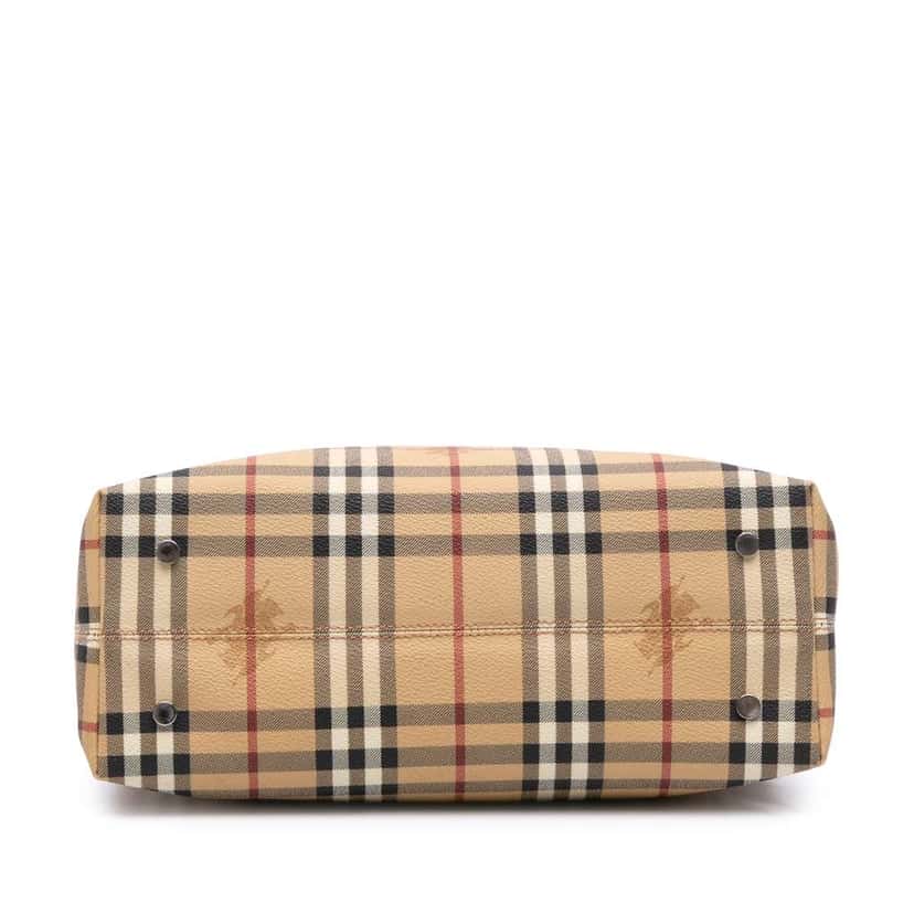 Burberry Haymarket Check Coated Canvas Tote Brown Canvas Good condition - Inside View