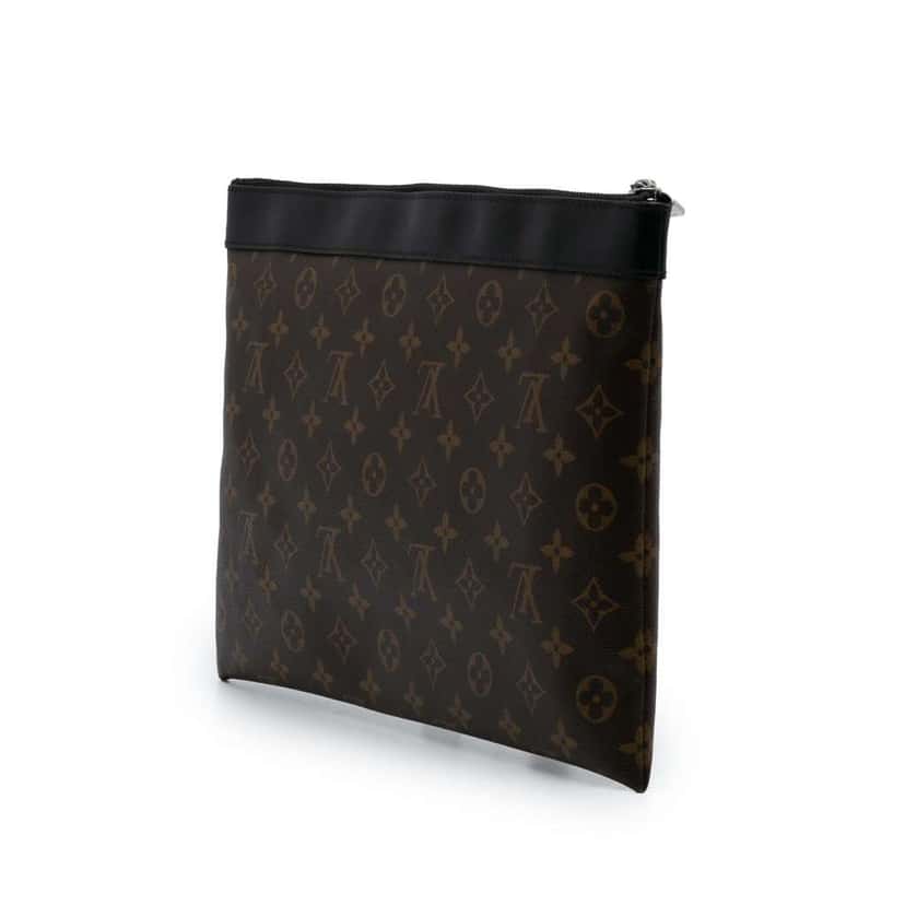 Louis Vuitton Monogram Macassar Discovery Pochette GM Brown Good condition - Back View