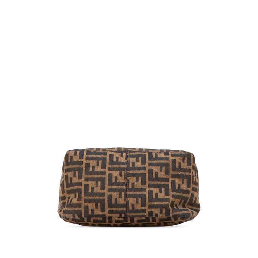 Fendi Zucca Canvas Double Flap Shoulder Bag Brown Canvas Good condition - Inside View