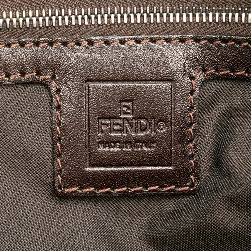 Fendi Zucca Canvas Double Flap Shoulder Bag Brown Canvas Good condition - Box View