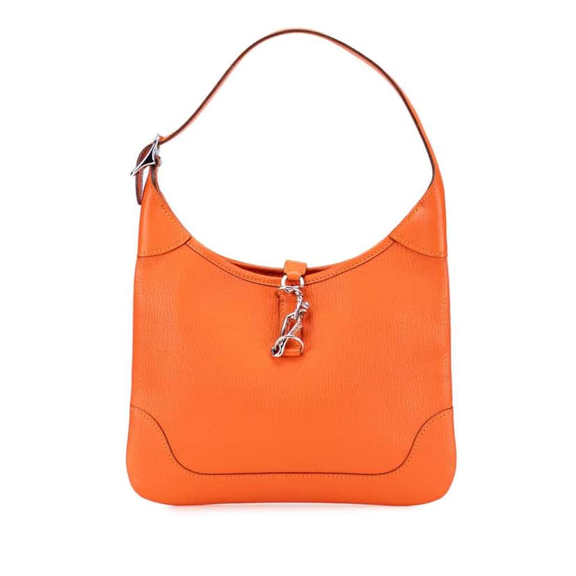 Hermès Clemence Trim Duo 24 Orange Leather Good condition - Front View