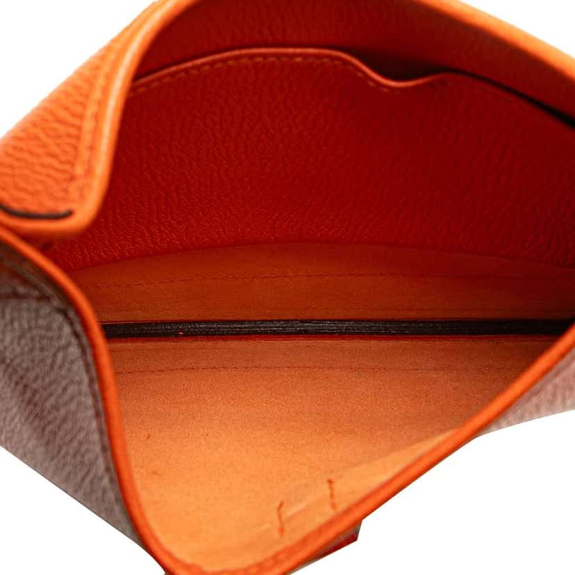 Hermès Clemence Trim Duo 24 Orange Leather Good condition - Model View