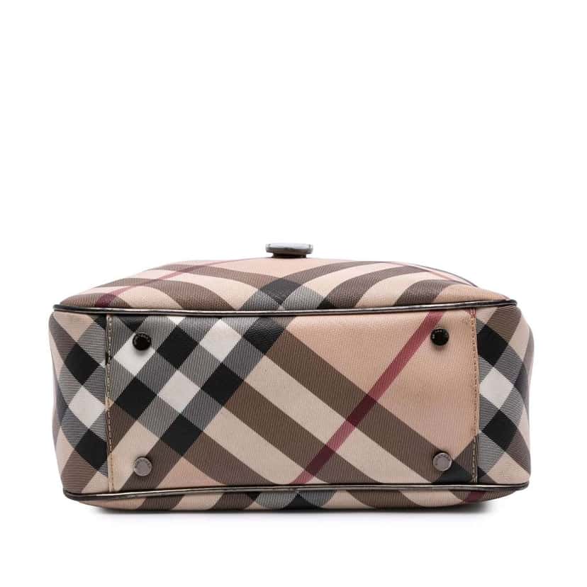 Burberry Supernova Check Coated Canvas Tote Brown Canvas Good condition - Inside View