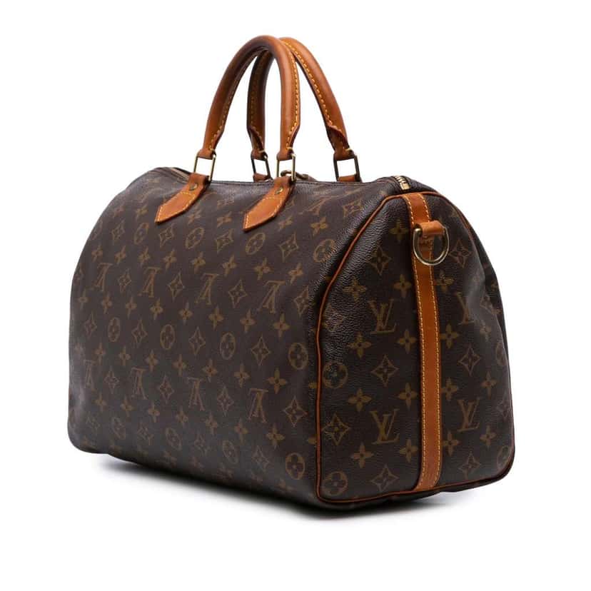 Louis Vuitton Monogram Speedy Bandouliere 35 Brown Canvas Good condition - Back View