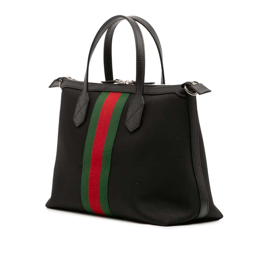 Gucci Techno Canvas Web Satchel Black Canvas Good condition - Back View