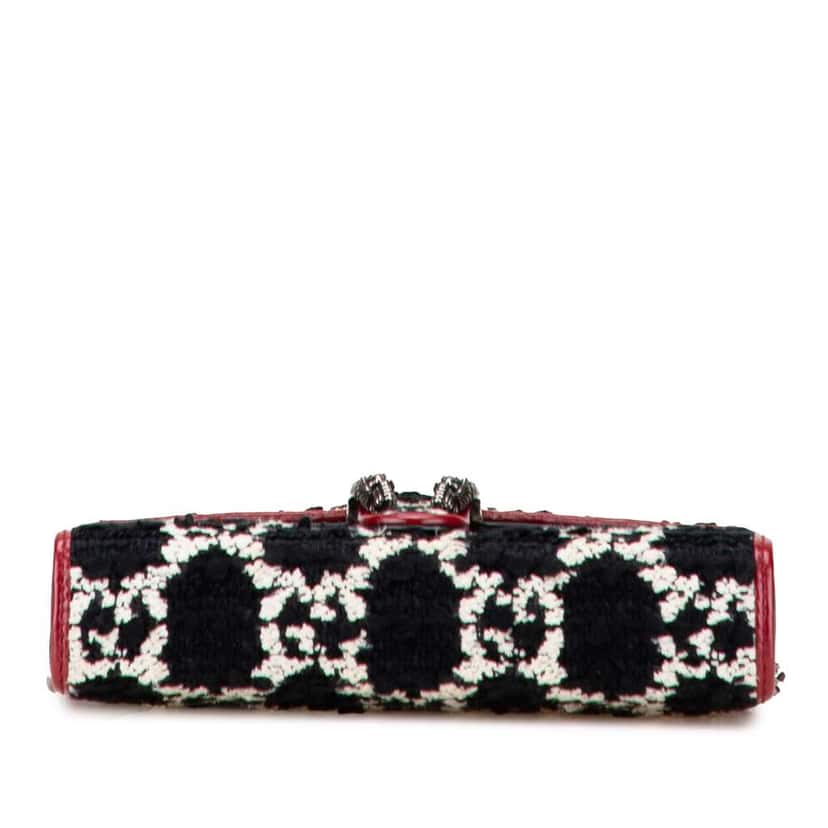 Gucci GG Tweed Dionysus Wallet on Chain Black Tweed Good condition - Inside View
