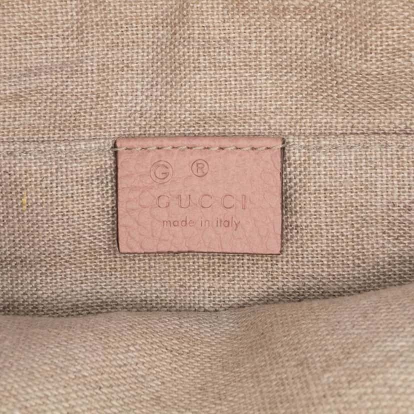 Gucci Calfskin Bamboo Clutch Pink Leather Very good condition - Box View