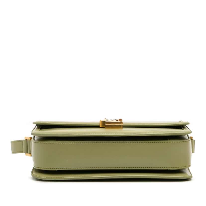 Saint Laurent Medium Leather Solferino Satchel In Box Green Leather Good condition - Inside View