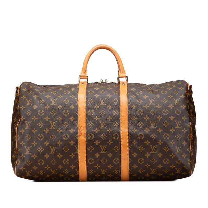 Louis Vuitton Monogram Keepall Bandouliere 55 Brown Canvas Good condition - Front View