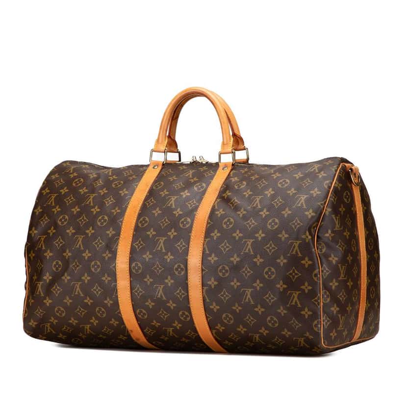 Louis Vuitton Monogram Keepall Bandouliere 55 Brown Canvas Good condition - Back View