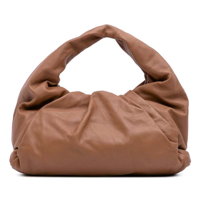 Bottega Veneta Lambskin The Shoulder Pouch Brown Leather Good condition - Front View