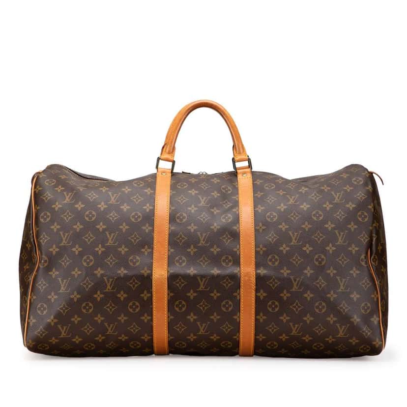 Louis Vuitton Monogram Keepall 60 Brown Canvas Fair condition - Front View