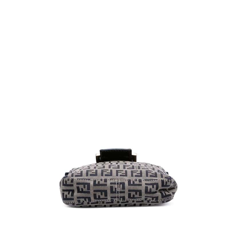 Fendi Zucchino Canvas Shoulder Bag Grey Canvas Good condition - Inside View