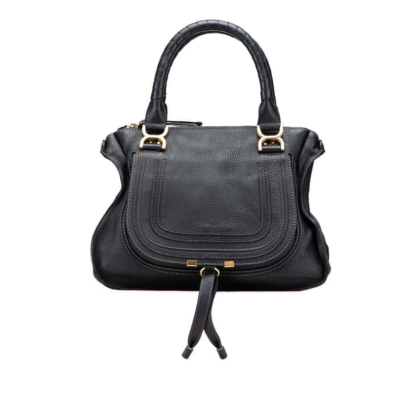 Chloé Medium Leather Marcie Satchel Black Leather Good condition - Front View