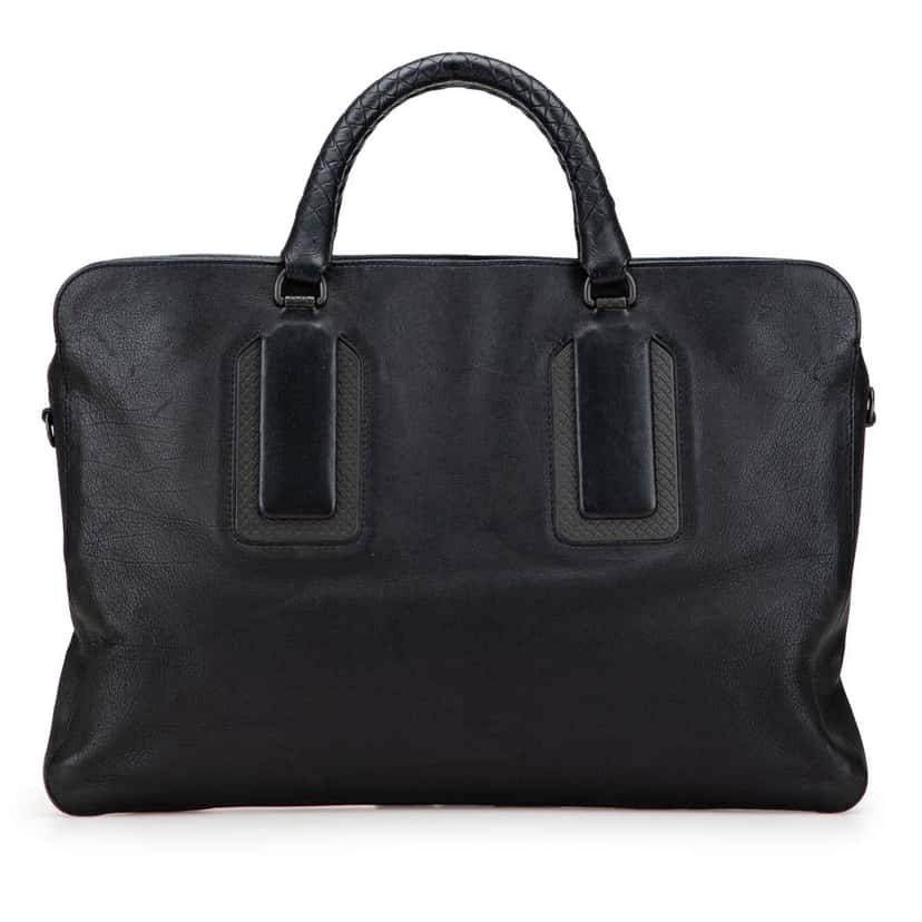 Bottega Veneta Leather Briefcase Black Leather Good condition - Front View