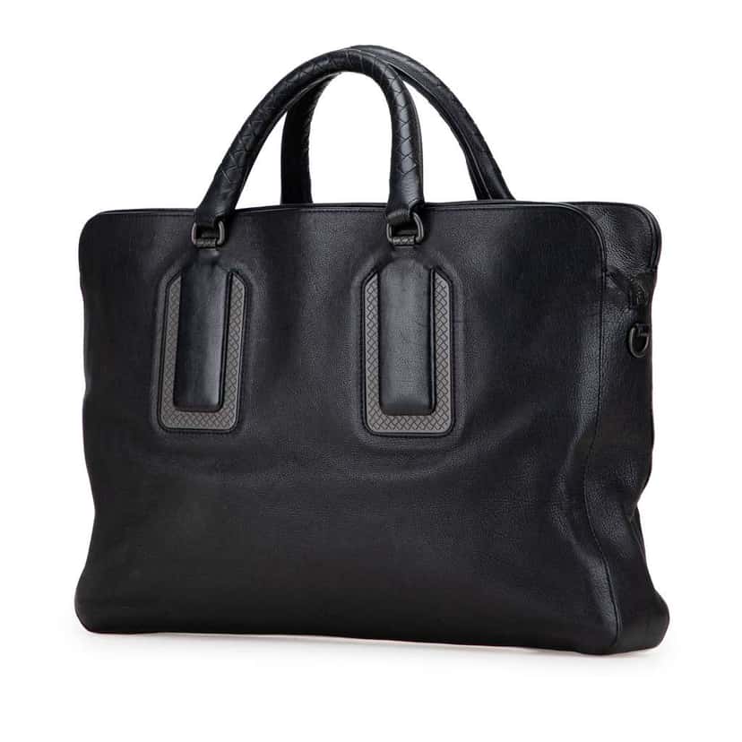 Bottega Veneta Leather Briefcase Black Leather Good condition - Back View
