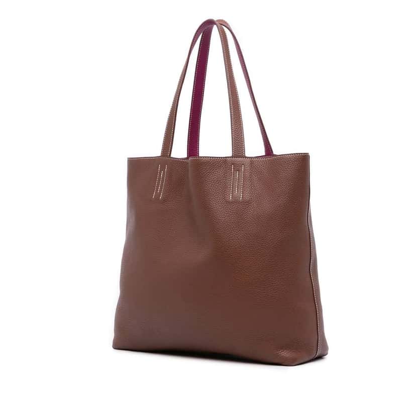 Hermès Clemence Double Sens 36 Brown Leather Good condition - Back View