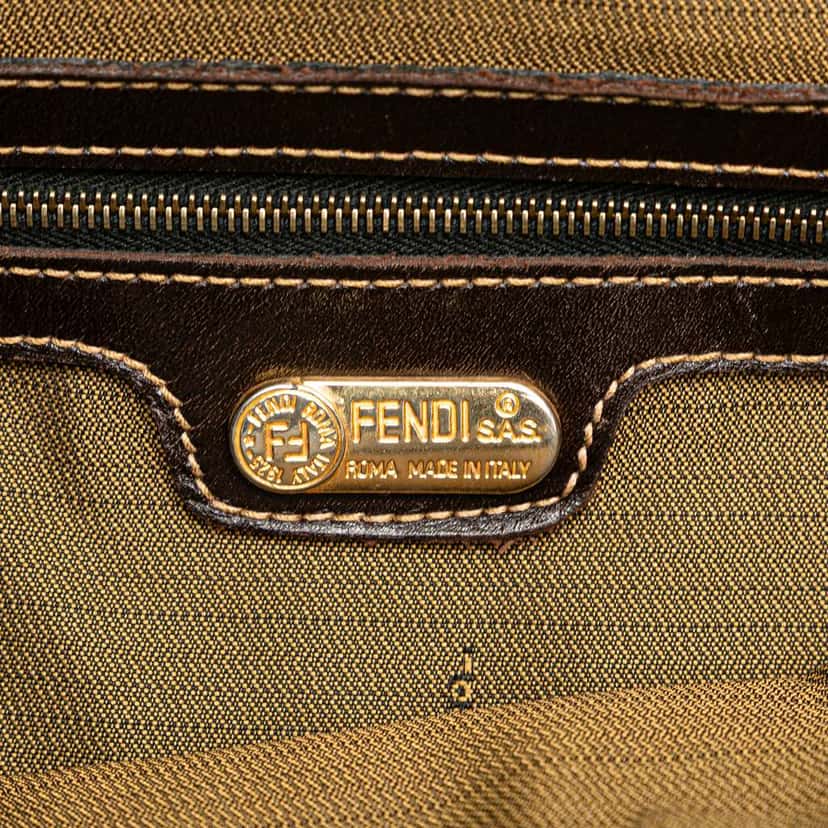 Fendi Zucca Canvas Twins Tote Brown Canvas Good condition - Box View