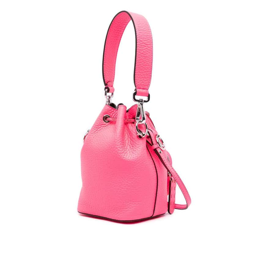 Fendi Mini Leather Mon Tresor Pocket Bucket Bag Pink Leather Good condition - Back View